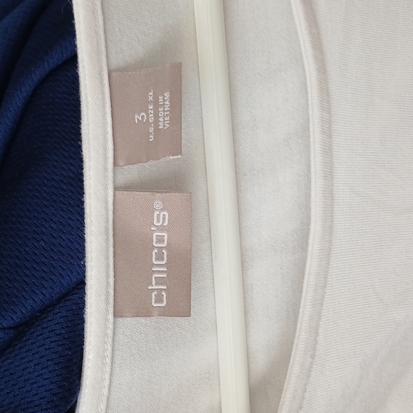 Chico's Basic White Short Sleeve Cinch Hem T-Shirt Size 3 US XL Neutral Layer - Picture 4 of 5
